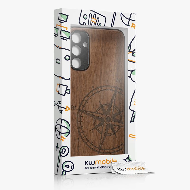 Laptop, Telefoane si Tablete - Telefoane mobile si accesorii - Accesorii Telefoane - Huse telefoane - Husa tip bumper Kwmobile pentru Samsung Galaxy A34 5G, anti-alunecare, lemn, TPU, maro - Infinity.ro