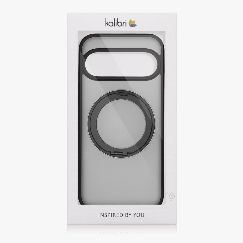 Laptop, Telefoane si Tablete - Telefoane mobile si accesorii - Accesorii Telefoane - Huse telefoane - Husa cu suport Kalibri pentru Google Pixel 10/Pixel 10 Pro, compatibil MagSafe, plastic, aluminiu, negru, transparent - Infinity.ro