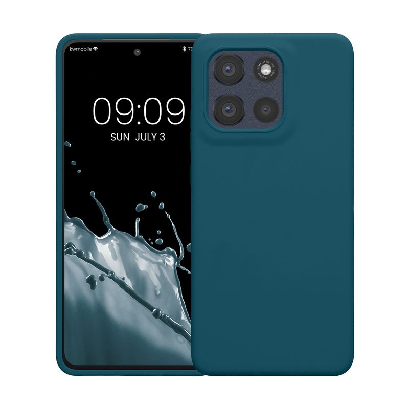 Laptop, Telefoane si Tablete - Telefoane mobile si accesorii - Accesorii Telefoane - Huse telefoane - Husa Kwmobile pentru Motorola Moto G86 Power 5G, incarcare wireless, silicon, albastru - Infinity.ro