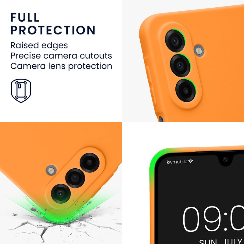 Laptop, Telefoane si Tablete - Telefoane mobile si accesorii - Accesorii Telefoane - Huse telefoane - Husa Kwmobile pentru Samsung Galaxy A17 4G/5G, anti-alunecare, silicon, portocaliu - Infinity.ro