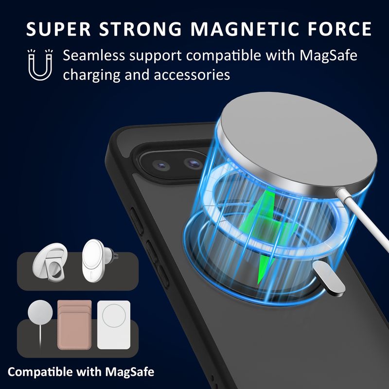 Laptop, Telefoane si Tablete - Telefoane mobile si accesorii - Accesorii Telefoane - Huse telefoane - Husa cu suport Kalibri pentru Google Pixel 10 Pro XL, MagSafe, incarcare wireless, plastic, aluminiu, negru, transparent - Infinity.ro