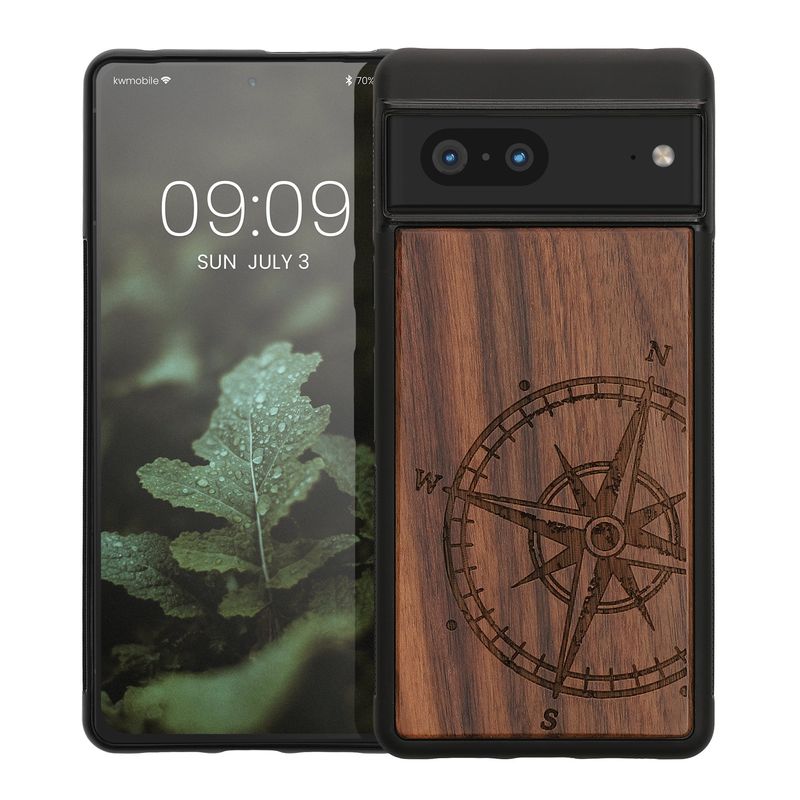 Laptop, Telefoane si Tablete - Telefoane mobile si accesorii - Accesorii Telefoane - Huse telefoane - Husa tip bumper Kwmobile pentru Google Pixel 7, anti-alunecare, lemn, TPU, maro - Infinity.ro