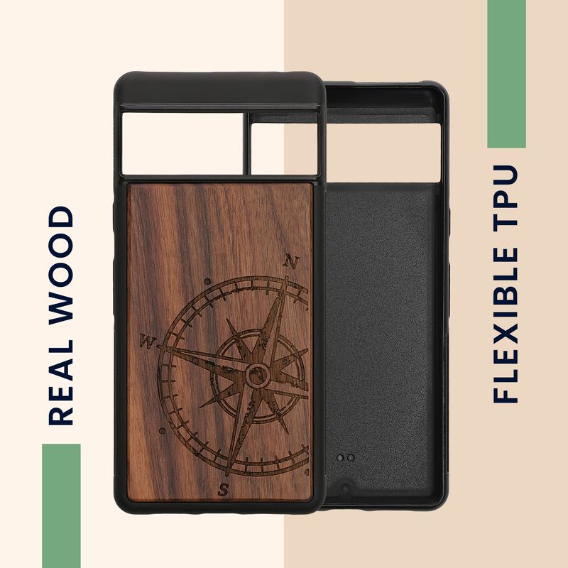 Laptop, Telefoane si Tablete - Telefoane mobile si accesorii - Accesorii Telefoane - Huse telefoane - Husa tip bumper Kwmobile pentru Google Pixel 7, anti-alunecare, lemn, TPU, maro - Infinity.ro