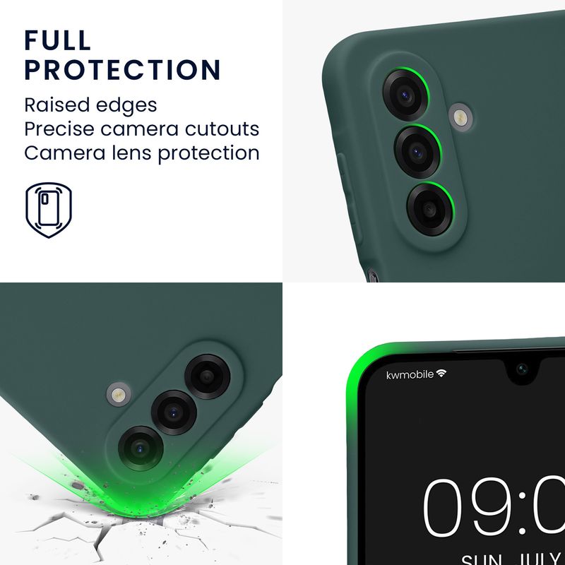 Laptop, Telefoane si Tablete - Telefoane mobile si accesorii - Accesorii Telefoane - Huse telefoane - Husa Kwmobile pentru Samsung Galaxy A17 4G/5G, anti-alunecare, silicon, albastru verzui - Infinity.ro
