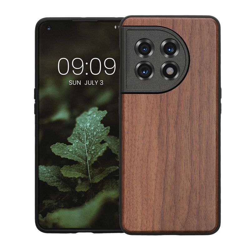 Laptop, Telefoane si Tablete - Telefoane mobile si accesorii - Accesorii Telefoane - Huse telefoane - Husa tip bumper Kwmobile pentru OnePlus 11, anti-alunecare, lemn, TPU, maro - Infinity.ro