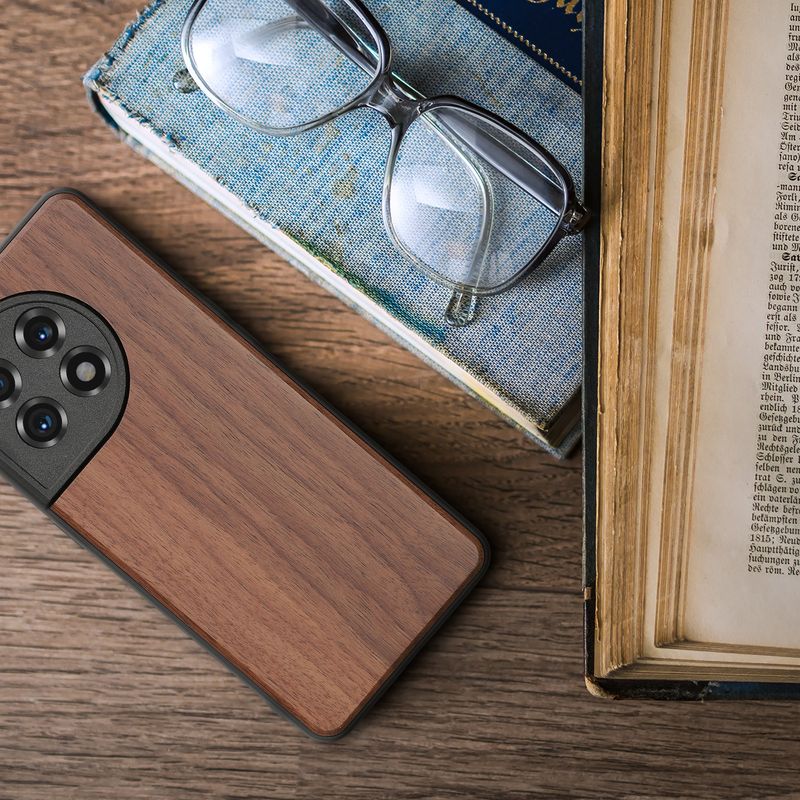 Laptop, Telefoane si Tablete - Telefoane mobile si accesorii - Accesorii Telefoane - Huse telefoane - Husa tip bumper Kwmobile pentru OnePlus 11, anti-alunecare, lemn, TPU, maro - Infinity.ro