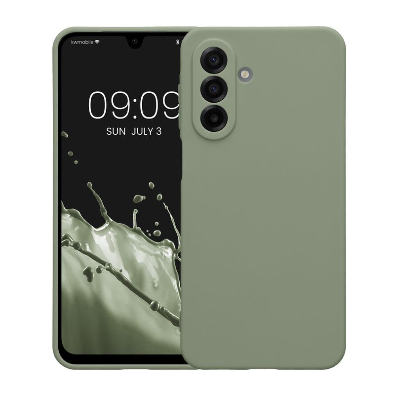 Laptop, Telefoane si Tablete - Telefoane mobile si accesorii - Accesorii Telefoane - Huse telefoane - Husa Kwmobile pentru Samsung Galaxy A17 4G/5G, anti-alunecare, silicon, verde, gri - Infinity.ro
