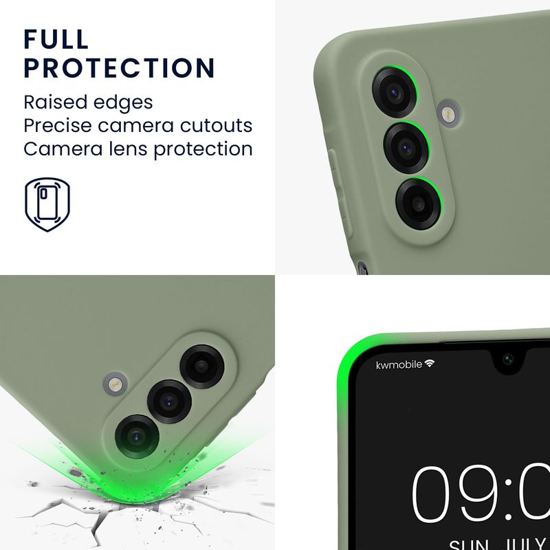 Laptop, Telefoane si Tablete - Telefoane mobile si accesorii - Accesorii Telefoane - Huse telefoane - Husa Kwmobile pentru Samsung Galaxy A17 4G/5G, anti-alunecare, silicon, verde, gri - Infinity.ro