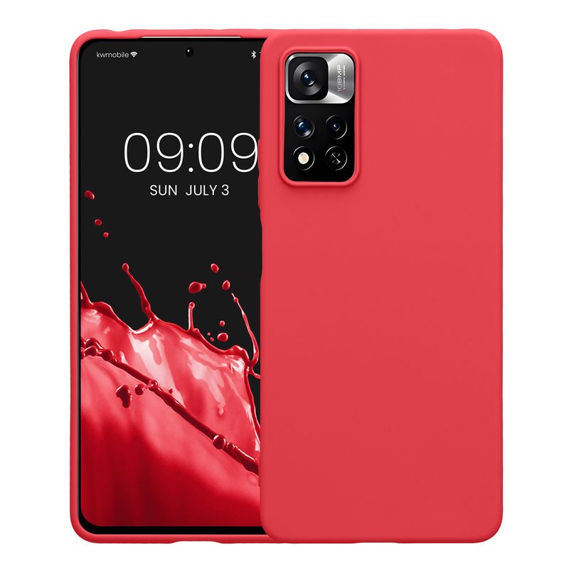 Laptop, Telefoane si Tablete - Telefoane mobile si accesorii - Accesorii Telefoane - Huse telefoane - Husa Kwmobile pentru Xiaomi Redmi Note 11 Pro/Note 11 Pro (5G)/Note 12 Pro (4G), incarcare wireless, silicon, roz intens - Infinity.ro