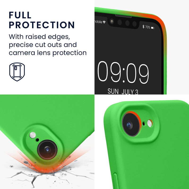 Laptop, Telefoane si Tablete - Telefoane mobile si accesorii - Accesorii Telefoane - Huse telefoane - Husa Kwmobile pentru iPhone 17e/16e, anti-alunecare, anti-amprenta, silicon, verde - Infinity.ro