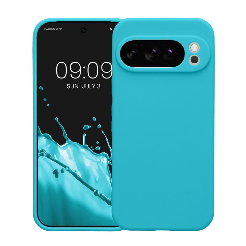 Laptop, Telefoane si Tablete - Telefoane mobile si accesorii - Accesorii Telefoane - Huse telefoane - Husa Kwmobile pentru Google Pixel 10 Pro, anti-alunecare, silicon, albastru glaciar - Infinity.ro