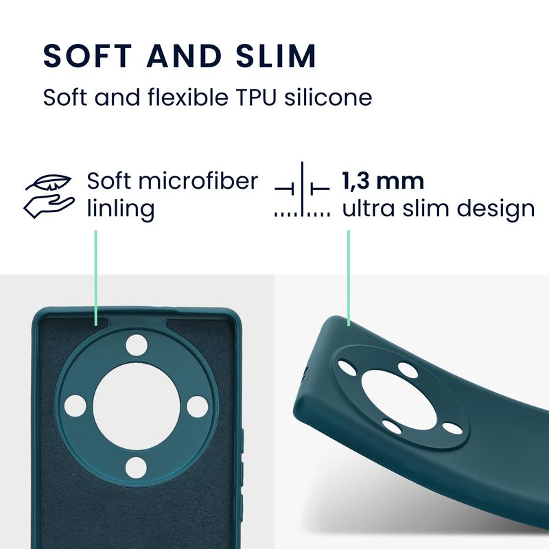 Laptop, Telefoane si Tablete - Telefoane mobile si accesorii - Accesorii Telefoane - Huse telefoane - Husa Kwmobile pentru Honor Magic5 Lite 5G, anti-alunecare, silicon, albastru - Infinity.ro