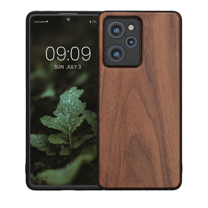 Laptop, Telefoane si Tablete - Telefoane mobile si accesorii - Accesorii Telefoane - Huse telefoane - Husa tip bumper Kwmobile pentru Xiaomi Poco X5 Pro 5G, anti-alunecare, lemn, TPU, maro - Infinity.ro