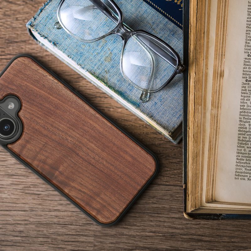 Laptop, Telefoane si Tablete - Telefoane mobile si accesorii - Accesorii Telefoane - Huse telefoane - Husa tip bumper Kwmobile pentru iPhone 17, protectie la socuri, protectie la zgarieturi, lemn, TPU, maro - Infinity.ro