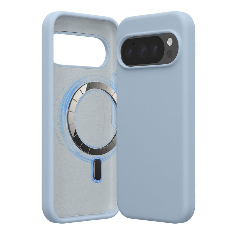 Laptop, Telefoane si Tablete - Telefoane mobile si accesorii - Accesorii Telefoane - Huse telefoane - Husa Kwmobile pentru Google Pixel 10/Pixel 10 Pro, compatibilitate MagSafe, silicon, albastru deschis - Infinity.ro