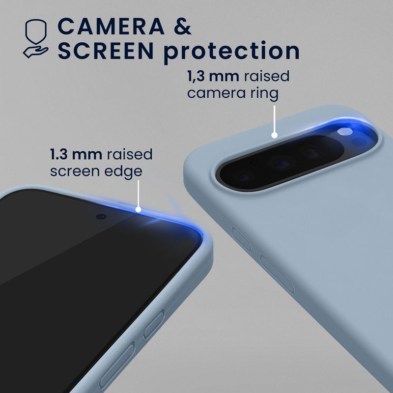 Laptop, Telefoane si Tablete - Telefoane mobile si accesorii - Accesorii Telefoane - Huse telefoane - Husa Kwmobile pentru Google Pixel 10/Pixel 10 Pro, compatibilitate MagSafe, silicon, albastru deschis - Infinity.ro
