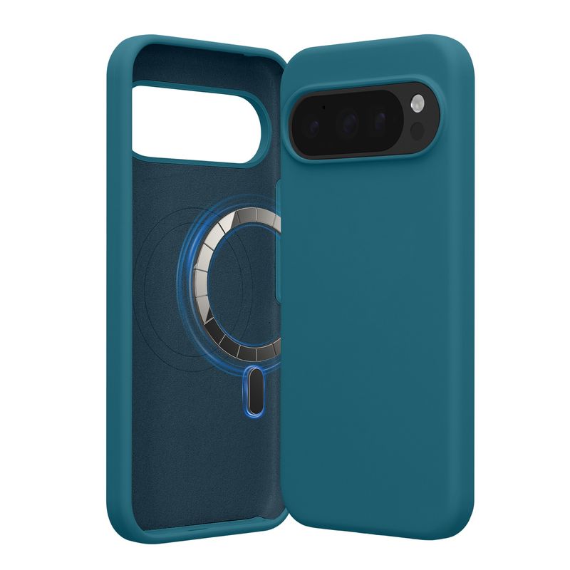 Laptop, Telefoane si Tablete - Telefoane mobile si accesorii - Accesorii Telefoane - Huse telefoane - Husa Kwmobile pentru Google Pixel 10/Pixel 10 Pro, compatibilitate MagSafe, silicon, turcoaz mat - Infinity.ro