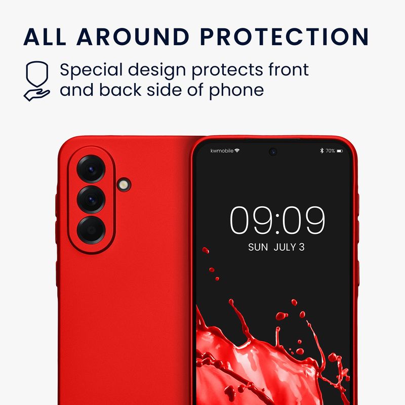 Laptop, Telefoane si Tablete - Telefoane mobile si accesorii - Accesorii Telefoane - Huse telefoane - Husa Kwmobile pentru Samsung Galaxy A56 5G, anti-alunecare, protectie la zgarieturi, silicon, rosu - Infinity.ro