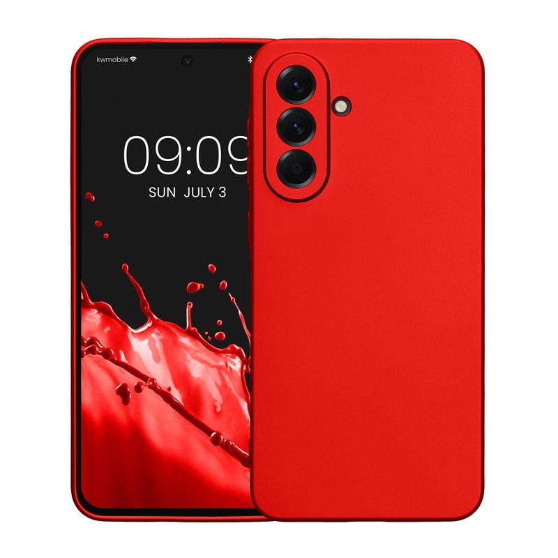 Laptop, Telefoane si Tablete - Telefoane mobile si accesorii - Accesorii Telefoane - Huse telefoane - Husa Kwmobile pentru Samsung Galaxy A56 5G, anti-alunecare, protectie la zgarieturi, silicon, rosu - Infinity.ro