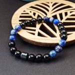 Fashion, accesorii si bijuterii - Barbati - Bijuterii barbati - Bratari barbati - Bratara Barbati pentru protectie impotriva stresului si energiei negative din Turmalina si Lapis Lazuli cu Hematit - Infinity.ro