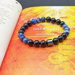 Fashion, accesorii si bijuterii - Barbati - Bijuterii barbati - Bratari barbati - Bratara Barbati pentru protectie impotriva stresului si energiei negative din Turmalina si Lapis Lazuli cu Hematit - Infinity.ro