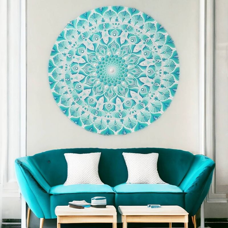 Casa si Gradina - Decoratiuni - Tablouri - Un memento pentru Calm si Echilibru- Noul Tablou mandala pictat pe suport de lemn, unicat - Infinity.ro