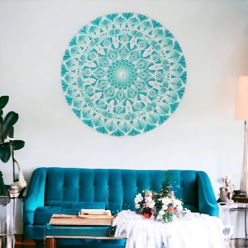 Casa si Gradina - Decoratiuni - Tablouri - Un memento pentru Calm si Echilibru- Noul Tablou mandala pictat pe suport de lemn, unicat - Infinity.ro
