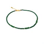 Fashion, accesorii si bijuterii - Femei - Bijuterii femei - Coliere femei - Colier Choker cu pietre sintetice de Malachit si Jad natural cu accesorii si sistem de inchidere argint placat cu aur - Infinity.ro