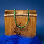 Fashion, accesorii si bijuterii - Femei - Bijuterii femei - Coliere femei - Colier Choker cu pietre sintetice de Malachit si Jad natural cu accesorii si sistem de inchidere argint placat cu aur - Infinity.ro