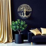 Casa si Gradina - Decoratiuni - Tablouri - Tablou pictat manual-Radacini pentru tine, aripi pentru maine- Mama si copilul, auriu - Infinity.ro