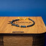 Fashion, accesorii si bijuterii - Femei - Bijuterii femei - Bratari femei - Bratara dama pietre semipretioase Jad Albastru fatetat cu accesorii si sistem de inchidere argint 925 placat cu aur 14K - Infinity.ro