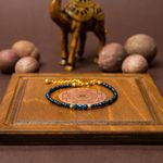 Fashion, accesorii si bijuterii - Femei - Bijuterii femei - Bratari femei - Bratara dama pietre semipretioase Jad Albastru fatetat cu accesorii si sistem de inchidere argint 925 placat cu aur 14K - Infinity.ro