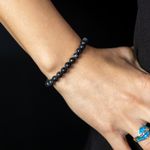 Fashion, accesorii si bijuterii - Femei - Bijuterii femei - Bratari femei - Bratara cristale Shell Turquoise Negru, Soraya, margele de 6mm - Infinity.ro