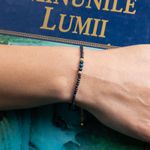 Fashion, accesorii si bijuterii - Femei - Bijuterii femei - Bratari femei - Bratara dama pietre semipretioase Jad Albastru fatetat cu accesorii si sistem de inchidere argint 925 placat cu aur 14K - Infinity.ro