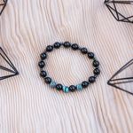 Fashion, accesorii si bijuterii - Barbati - Bijuterii barbati - Bratari barbati - Bratara barbati Deven din pietre semipretioase de Obsidian cu sfere compozit albastru, margele de 8 mm. - Infinity.ro