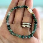 Fashion, accesorii si bijuterii - Femei - Bijuterii femei - Bratari femei - Bratara dama Samanta cu cristale Moss Agate cu Perla si accesorii din argint placat cu aur - Infinity.ro