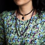 Fashion, accesorii si bijuterii - Femei - Bijuterii femei - Coliere femei - Colier Mantra Mala Kiaan, cu 108 margele Mala, pietre semipretioase de Ametist si Onix - Infinity.ro