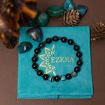 Fashion, accesorii si bijuterii - Barbati - Bijuterii barbati - Bratari barbati - Bratara barbati Deven din pietre semipretioase de Obsidian cu sfere compozit albastru, margele de 8 mm. - Infinity.ro