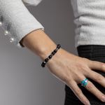 Fashion, accesorii si bijuterii - Femei - Bijuterii femei - Bratari femei - Bratara din pietre Sand Stone, realizata manual, Brigitta, sfere de 8mm - Infinity.ro
