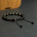 Fashion, accesorii si bijuterii - Barbati - Bijuterii barbati - Bratari barbati - Bratara snur barbati din turmalina neagra naturala realizata manual, cu margele de lava, Devyan - Infinity.ro