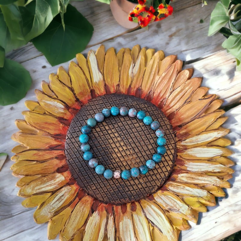 Fashion, accesorii si bijuterii - Femei - Bijuterii femei - Bratari femei - Bratara piatra naturala Howlit Turcoaz American Zina cu accesorii din Argint 925 rose gold - Infinity.ro