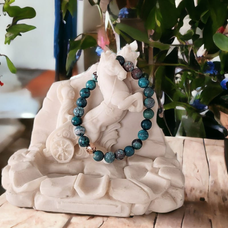 Fashion, accesorii si bijuterii - Femei - Bijuterii femei - Bratari femei - Bratara piatra naturala Howlit Turcoaz American Zina cu accesorii din Argint 925 rose gold - Infinity.ro