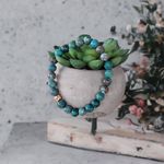 Fashion, accesorii si bijuterii - Femei - Bijuterii femei - Bratari femei - Bratara piatra naturala Howlit Turcoaz American Zina cu accesorii din Argint 925 rose gold - Infinity.ro