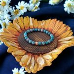 Fashion, accesorii si bijuterii - Femei - Bijuterii femei - Bratari femei - Bratara piatra naturala Howlit Turcoaz American Zina cu accesorii din Argint 925 rose gold - Infinity.ro