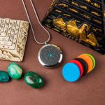 Fashion, accesorii si bijuterii - Femei - Bijuterii femei - Coliere femei - Medalion Mandala ASMEE cu Lant Snake, Pentru Aromaterapie, din Otel Inoxidabil, 2.5 cm - Infinity.ro