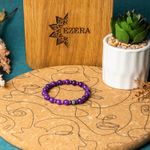 Fashion, accesorii si bijuterii - Femei - Bijuterii femei - Bratari femei - Bratara pietre semipretioase dama Chameli din cristale de Jad Mov, sfere de 6mm - Infinity.ro