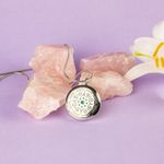 Fashion, accesorii si bijuterii - Femei - Bijuterii femei - Coliere femei - Medalion Mandala ASMEE cu Lant Snake, Pentru Aromaterapie, din Otel Inoxidabil, 2.5 cm - Infinity.ro