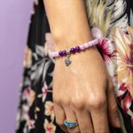 Fashion, accesorii si bijuterii - Femei - Bijuterii femei - Bratari femei - Bratara dama pietre semipretioase Helen, cristale de Jad Roz si Jad Mov, sfere de 6mm - Infinity.ro