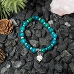 Fashion, accesorii si bijuterii - Femei - Bijuterii femei - Bratari femei - Clarissa, bratara handmade femei din pietre semipretioase Pheonix Stone cu charm inimioara Made with Love - Infinity.ro