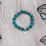 Fashion, accesorii si bijuterii - Femei - Bijuterii femei - Bratari femei - Clarissa, bratara handmade femei din pietre semipretioase Pheonix Stone cu charm inimioara Made with Love - Infinity.ro